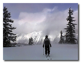 Teaching skiing at Stevens Pass